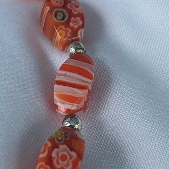Unique Glass Beads (Mainly Orange) Total Length 21” can be made shorter w/clasp - Picture 8 of 16